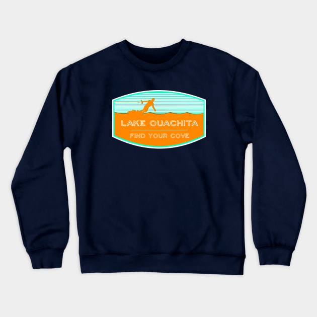 Lake Ouachita Wake Board Crewneck Sweatshirt by Relaxed Creative